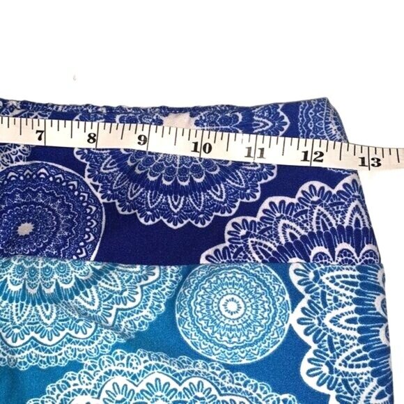 Lularoe One Size Blue Mandala Print Leggings Stretchy & Soft - Picture 7 of 9